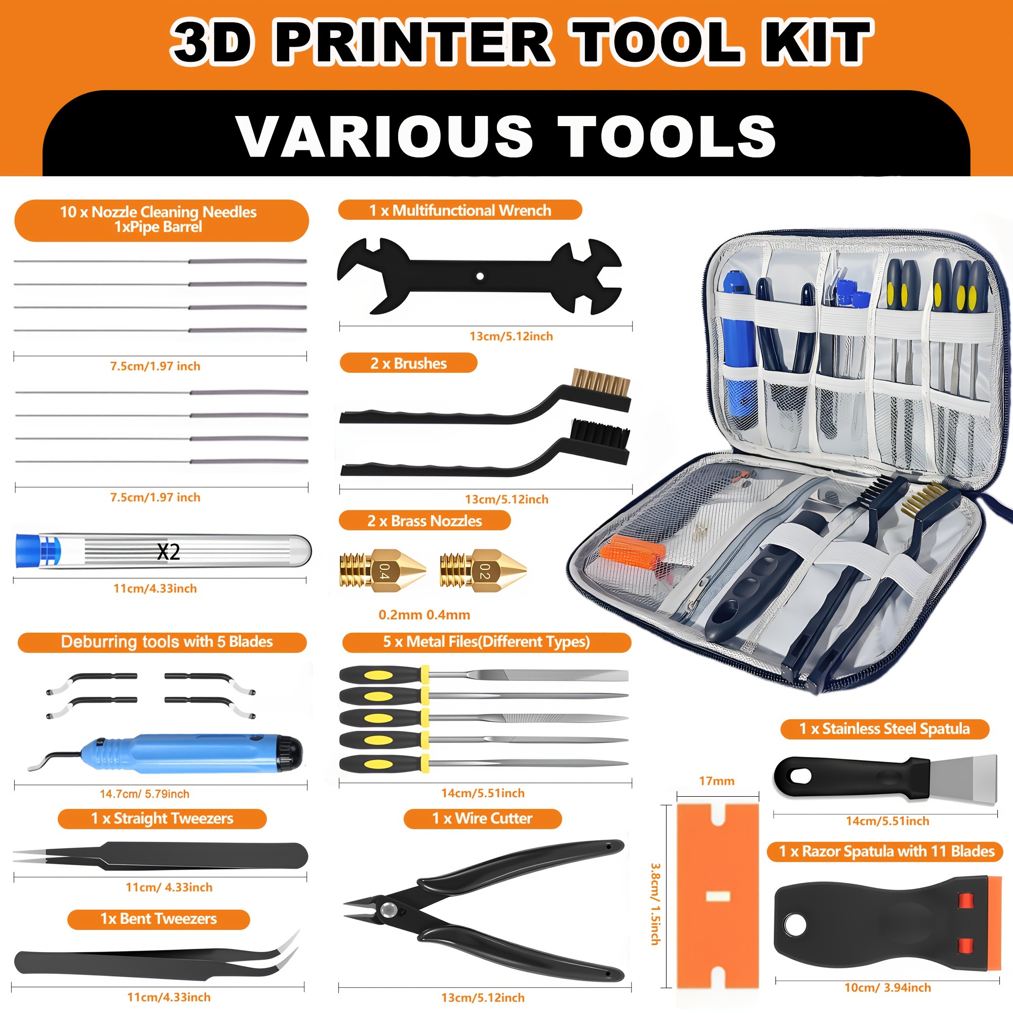 3D Printing Workshop - 3D Printer Tools Kit, 33pcs 3D