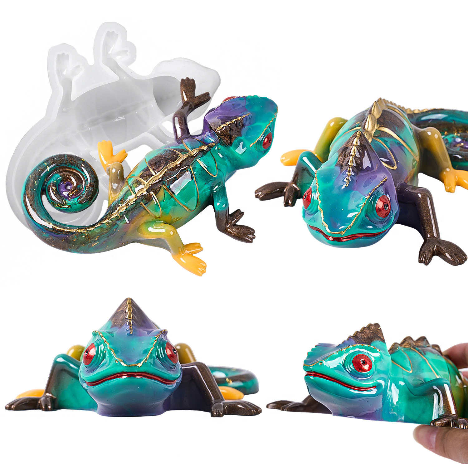 17cm 3D Chameleon Lizard Silic - 3D Printing With Silicone 评论和价格