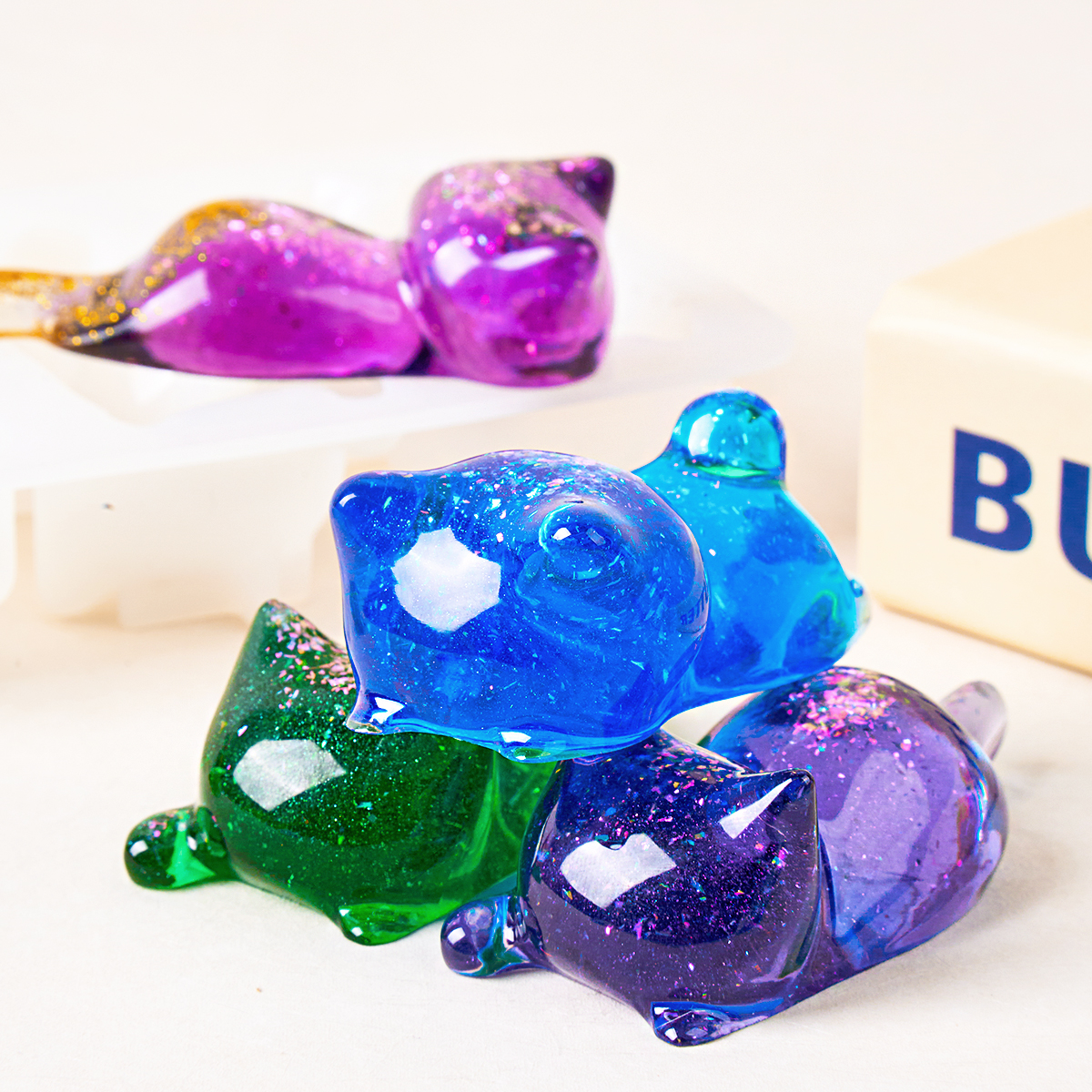 3D Cat Crystal Epoxy Resin Mol - 3D Printing With Silicone 评论和价格