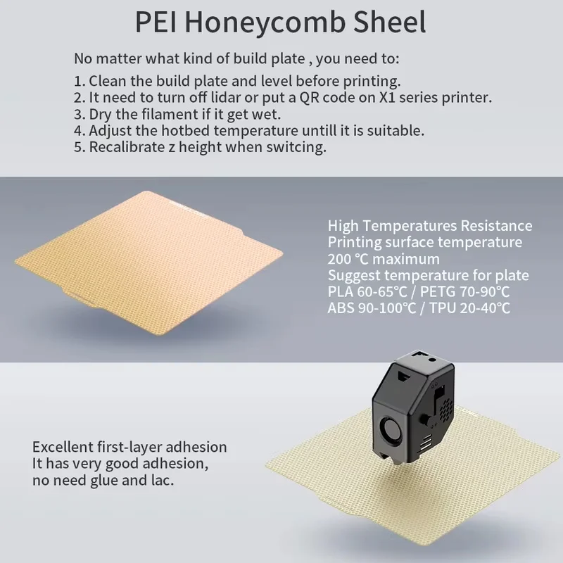 For Bambu Lab PEI Honeycomb Sh - 3D Printing X1 Carbon 评论和价格