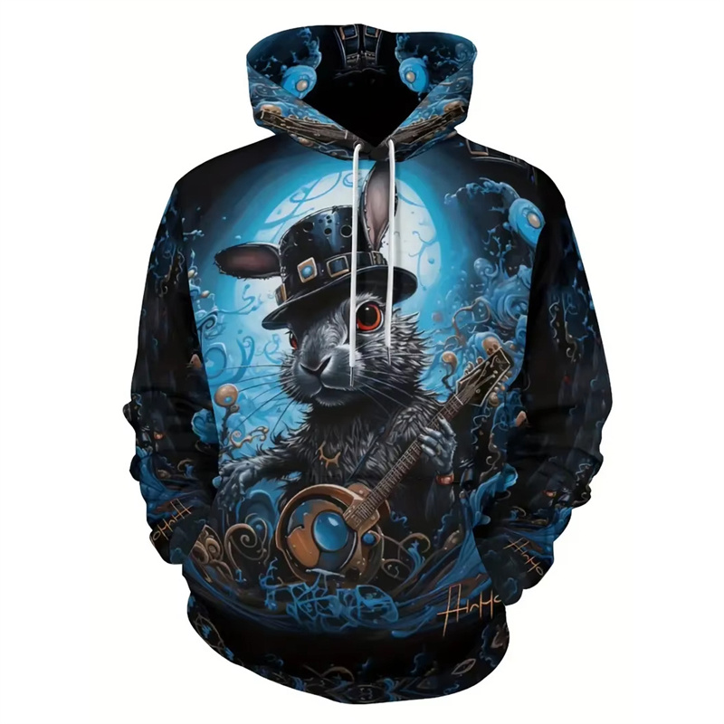 Santa Claus Cat Pattern Hoodie - 3D Printing Rabbit 评论和价格