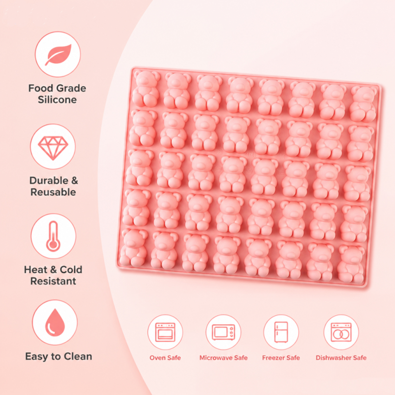 40-Cavity Bear-Shaped Silicone - 3D Printing With Silicone 评论和价格