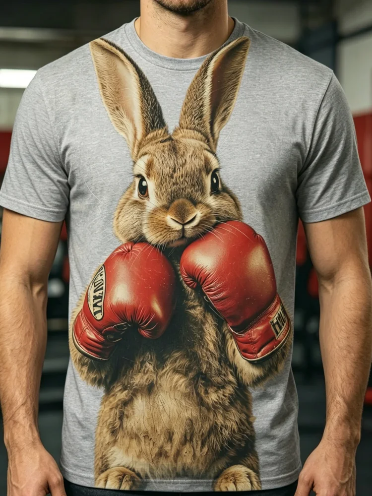 3D Boxing Rabbit Print Men's T - 3D Printing Rabbit 评论和价格